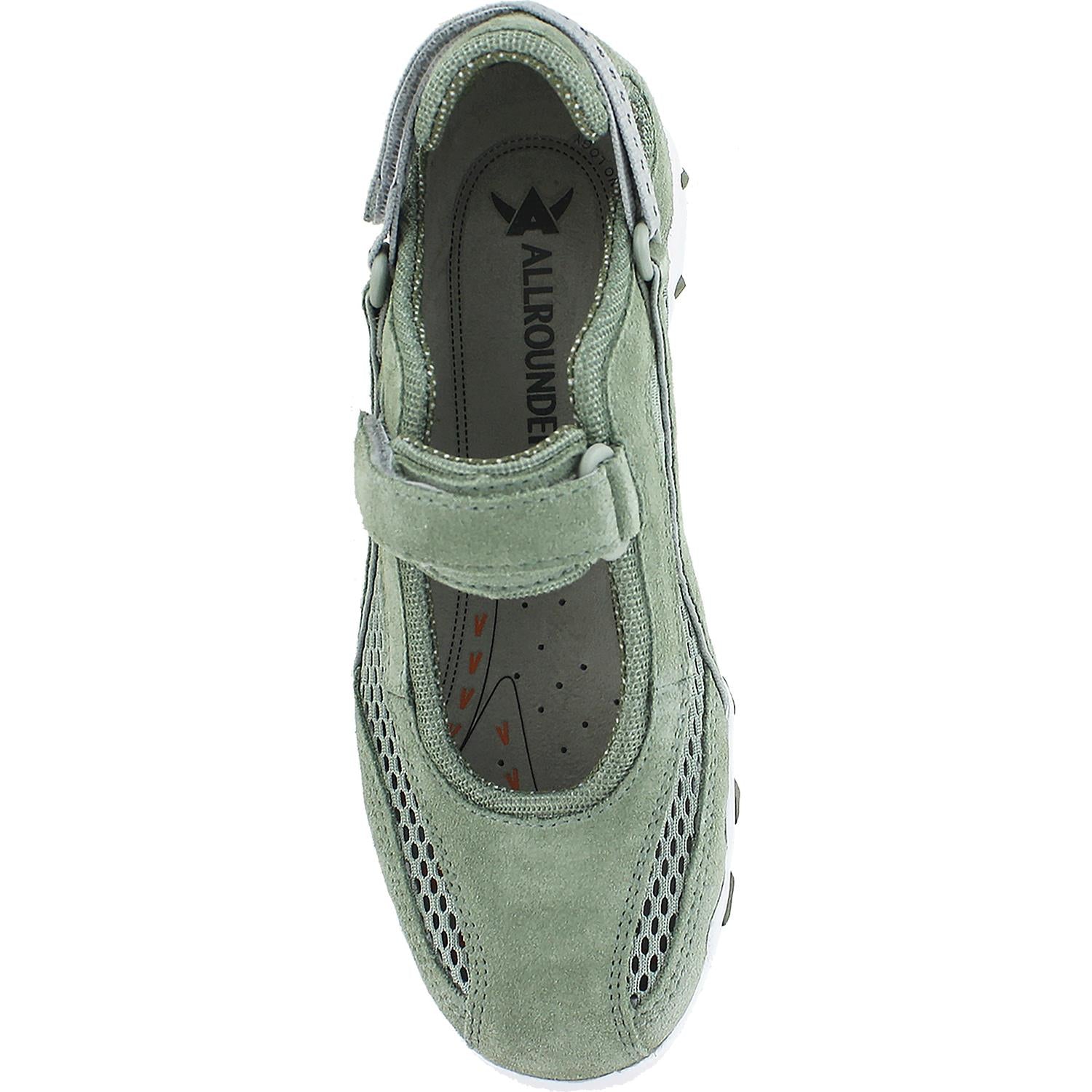 Allrounder by Mephisto Niro Women's Outdoor Mary Janes Light Militaire Green Suede