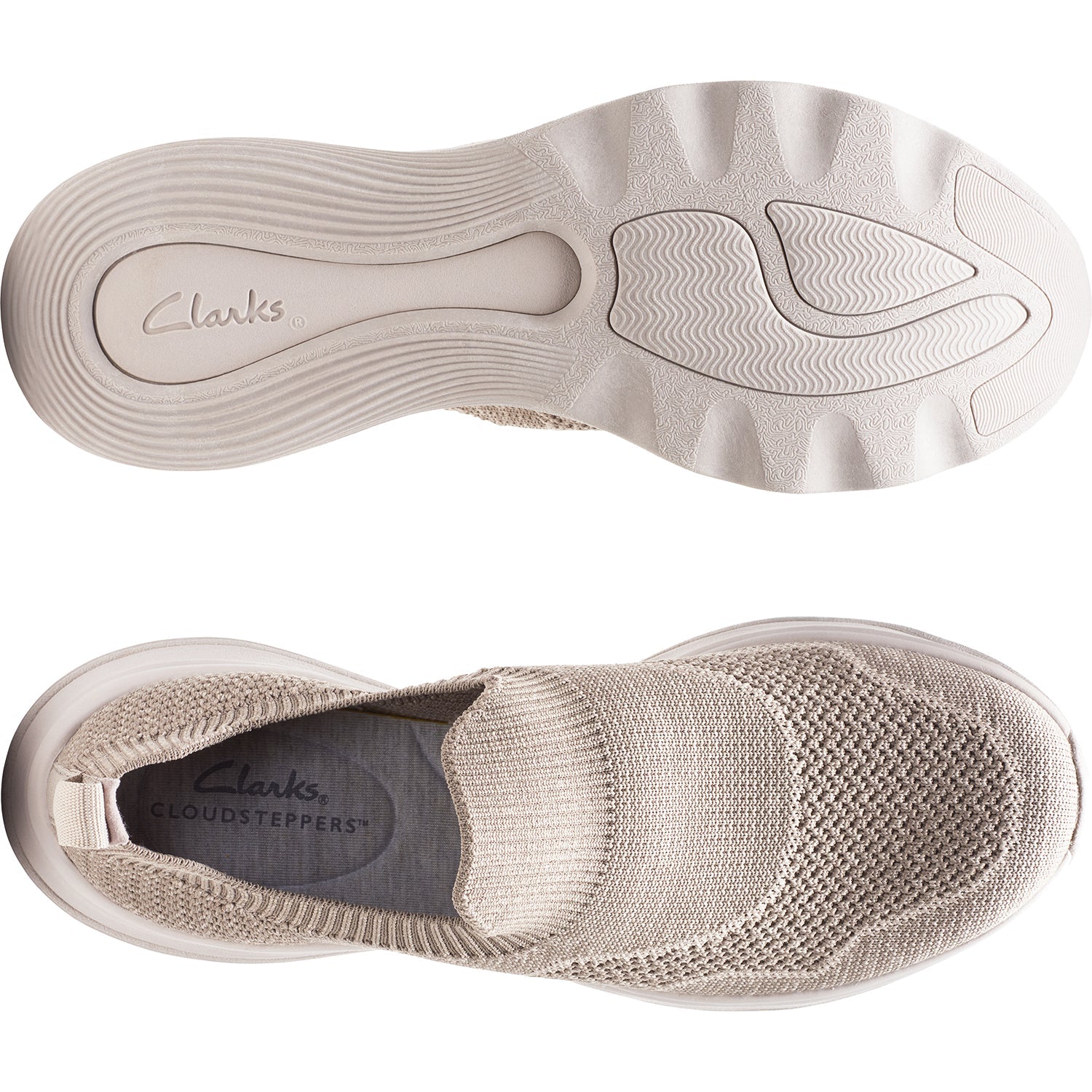 Clarks Cloudsteppers Circuit Path Women's Slip On Sneakers Mauve Knit Fabric