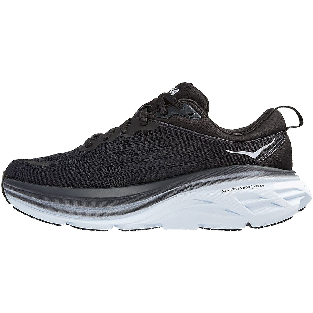 Hoka Bondi 8 (Neutral Support) Women's Road Running Shoes Black/White Mesh