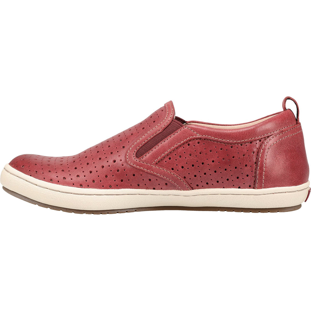 Taos Court Women's Slip On Sneakers Warm Red Leather