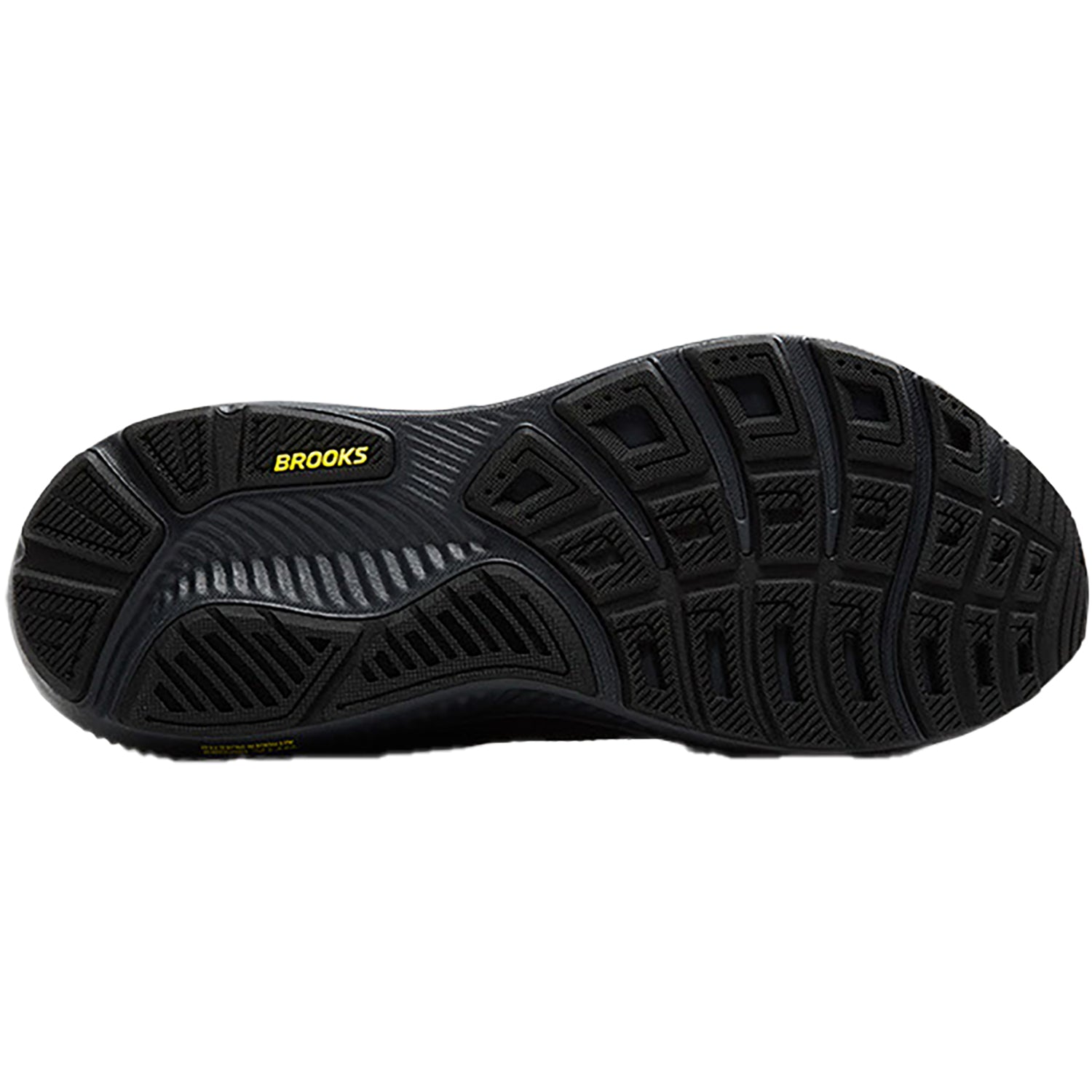 Brooks Ghost 17 (Neutral Support) Men's Running Shoes Ebony/Black/Yellow Mesh