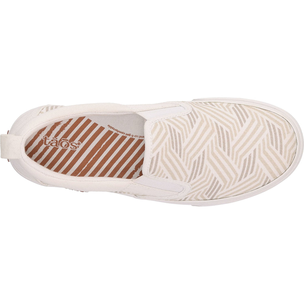 Taos Rubber Soul Women's Sneakers Geo Print White Canvas