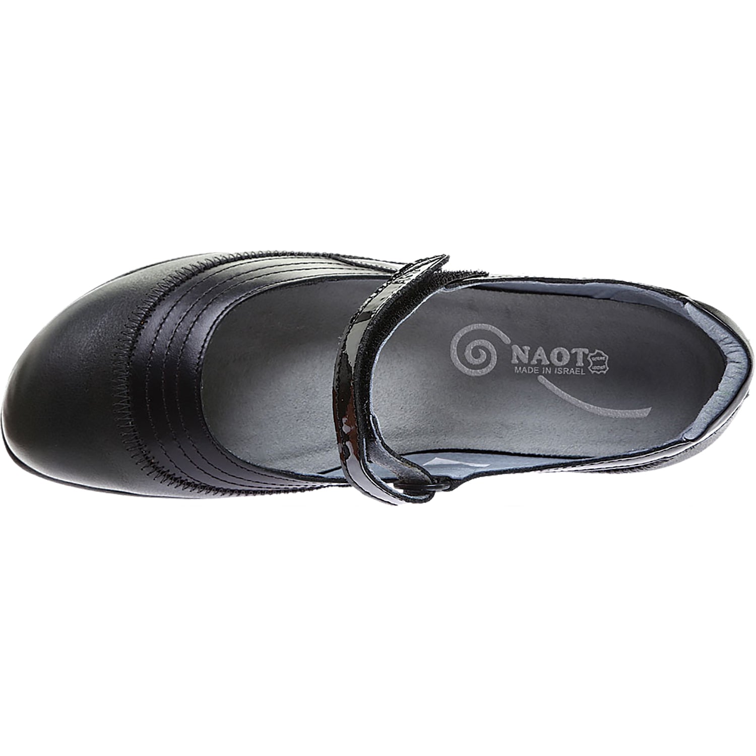 Naot Kirei Women's Mary Janes Black Madras/Shiny Leather