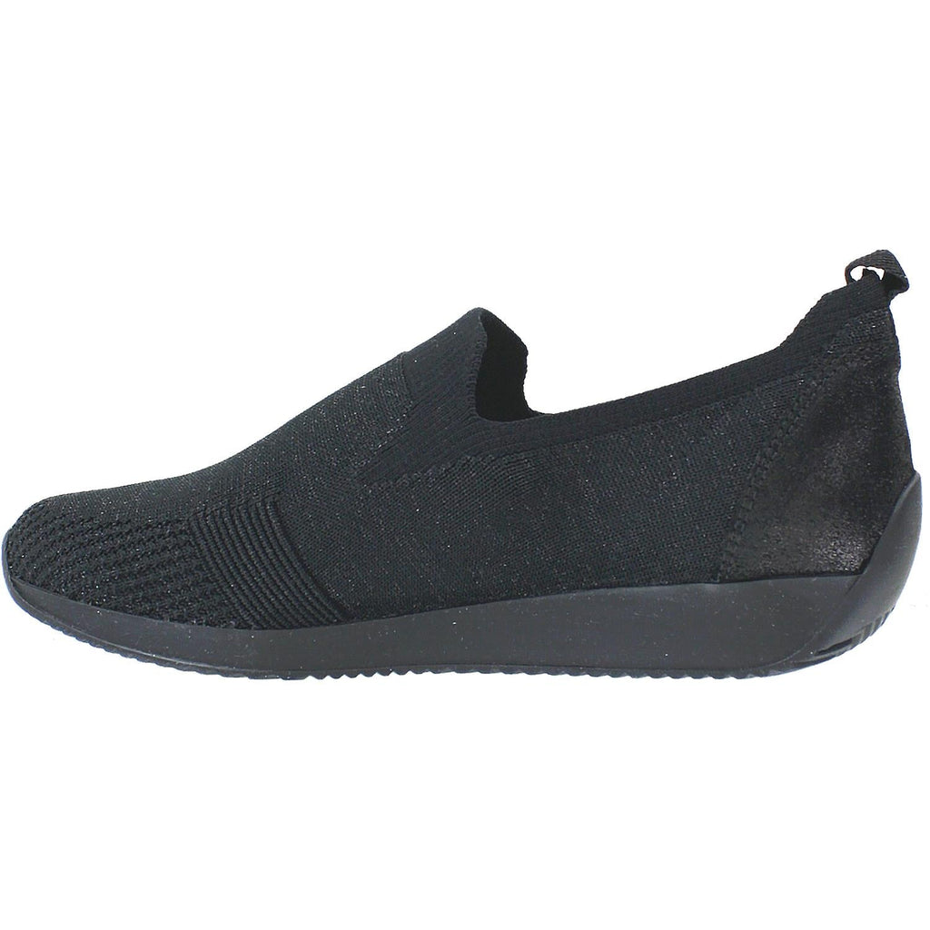 Ara Leena Women's Slip On Sneakers Black Woven Fabric