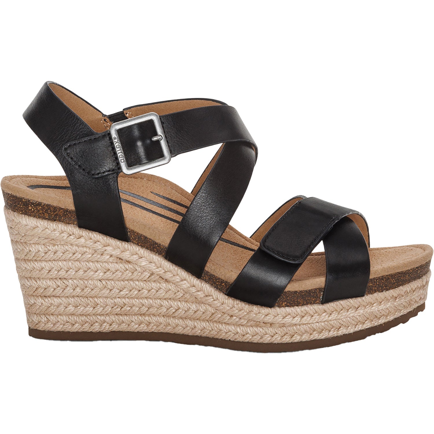 Aetrex Anna Women's Wedge Sandals Black