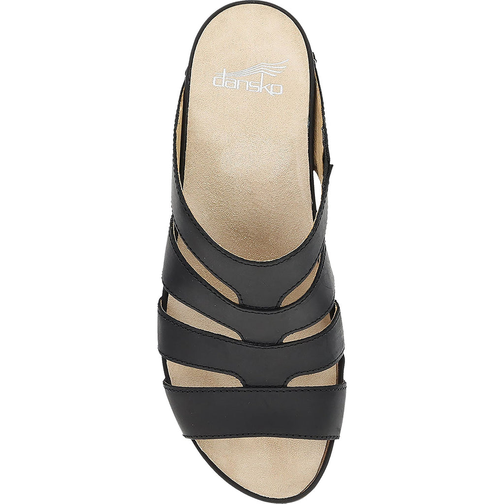 Dansko Lyndi Women's Slide Sandals Black Oiled Pull Up Leather