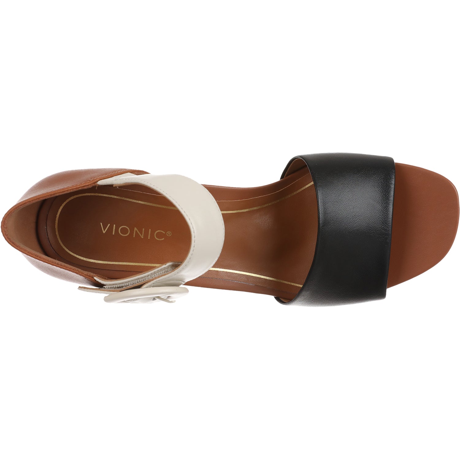 Vionic Chardonnay Women's Dress Shoes Tan/Black/Cream Leather