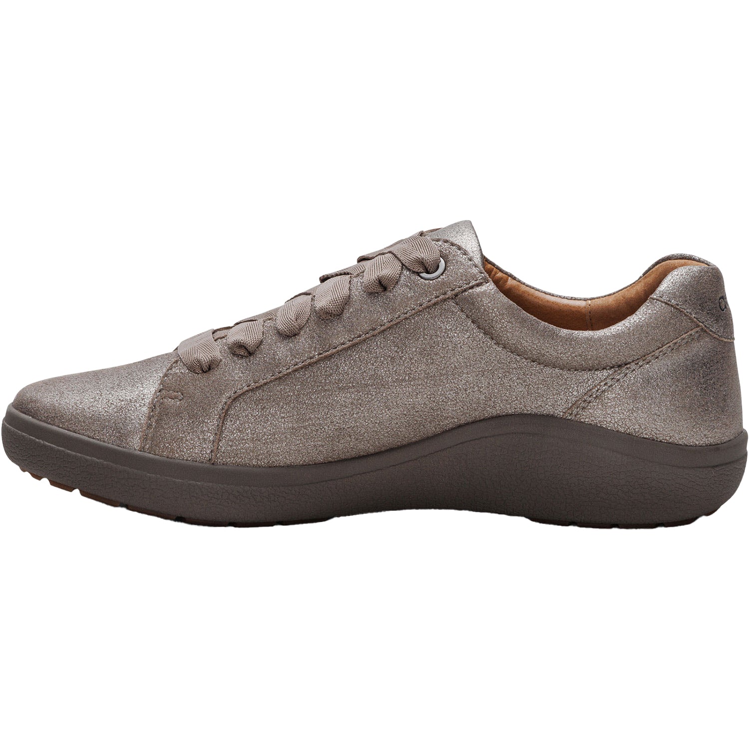 Aetrex Courtney Women's Shoes Brushed Silver Leather