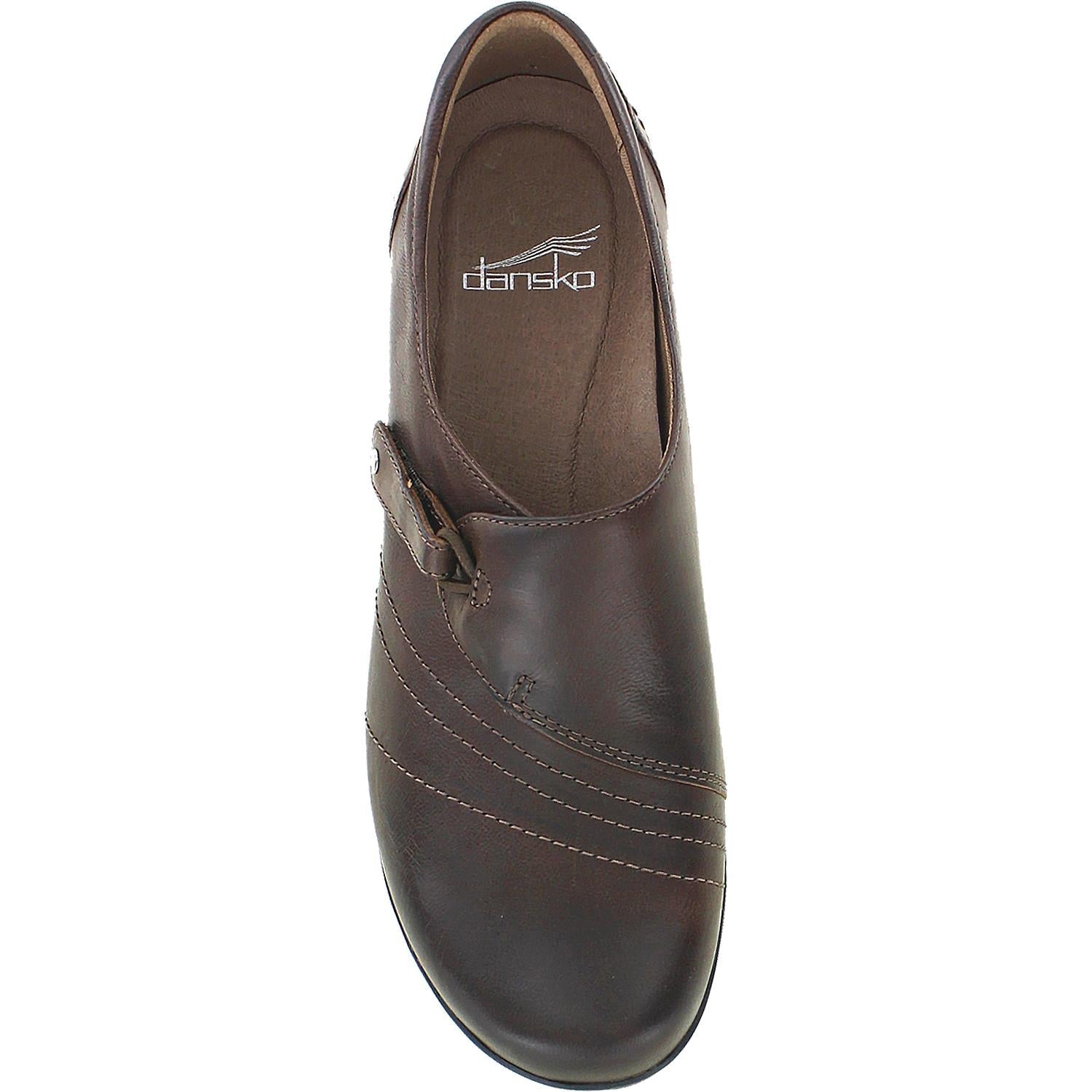 Dansko Franny Women's Slip Ons Chocolate Burnished Calf Leather
