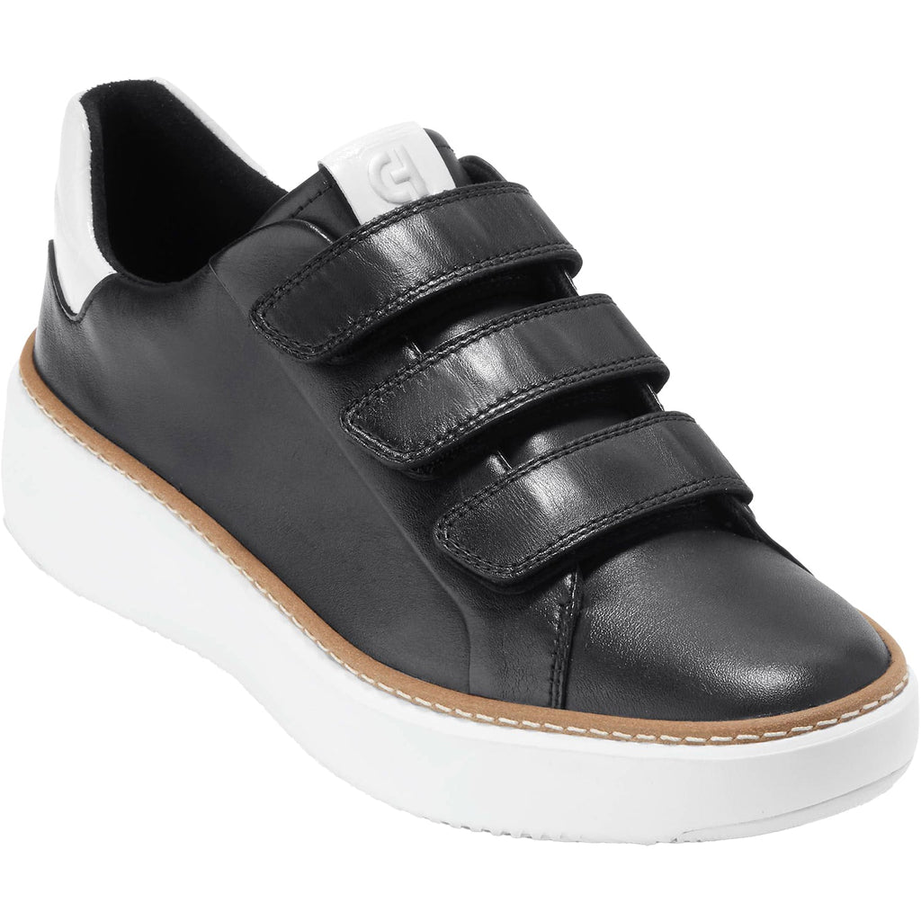 Cole Haan GrandPro Topspin Triple-Strap Women's Sneakers Black/Optic White Leather