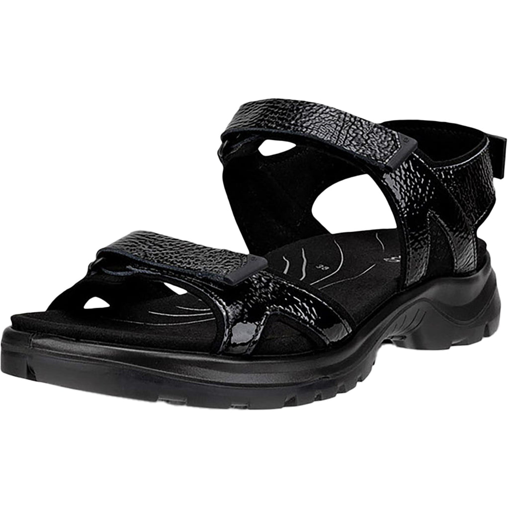 Ecco Yucatan 20 3s Women's Sandals Black Crinkle Patent