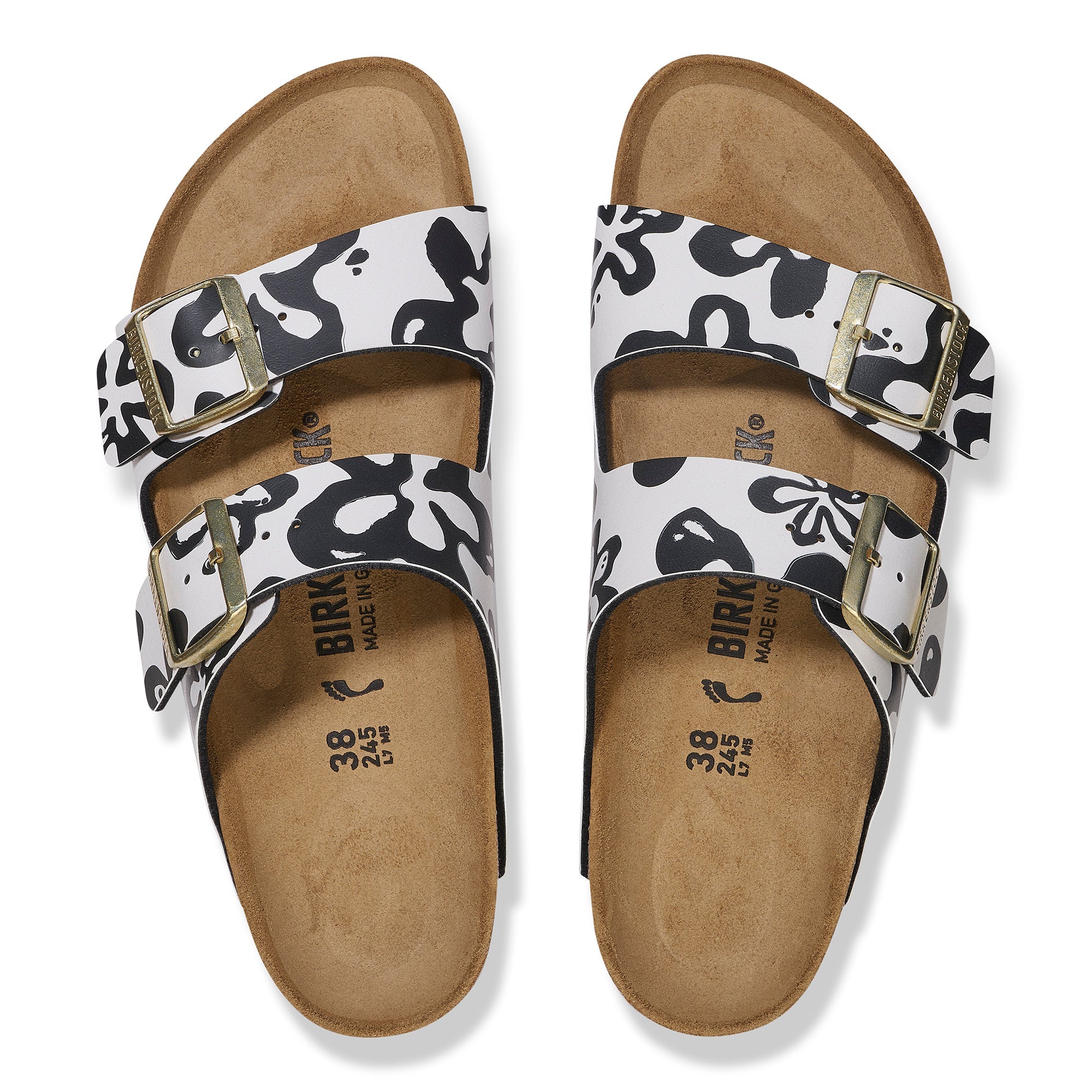 Arizona Birko-Flor Women's Sandals Blooms White/Black