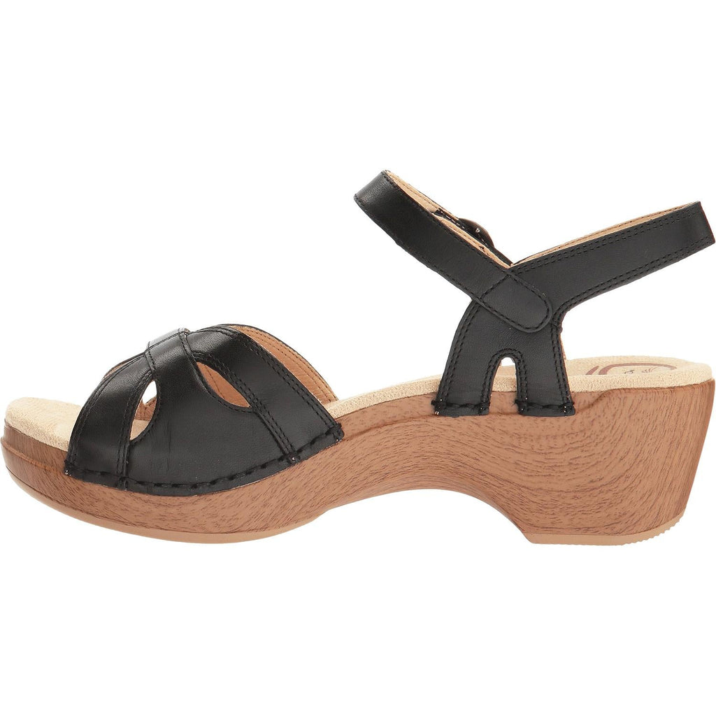 Dansko Season Women's Backstrap Sandals Black Full Grain Leather