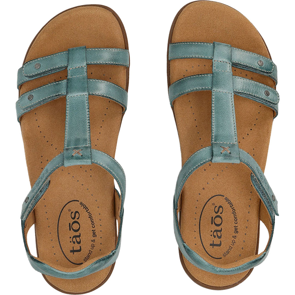 Taos Trophy 2 Women's Backstrap Sandals Teal Leather