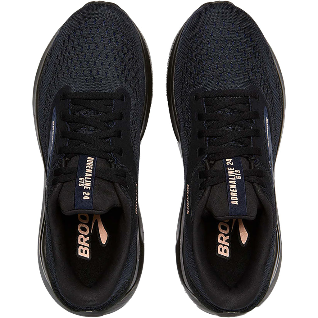 Brooks Adrenaline GTS 24 Stability (Stability Support) Women's Running Shoes Black/Peacoat/Peach Mesh
