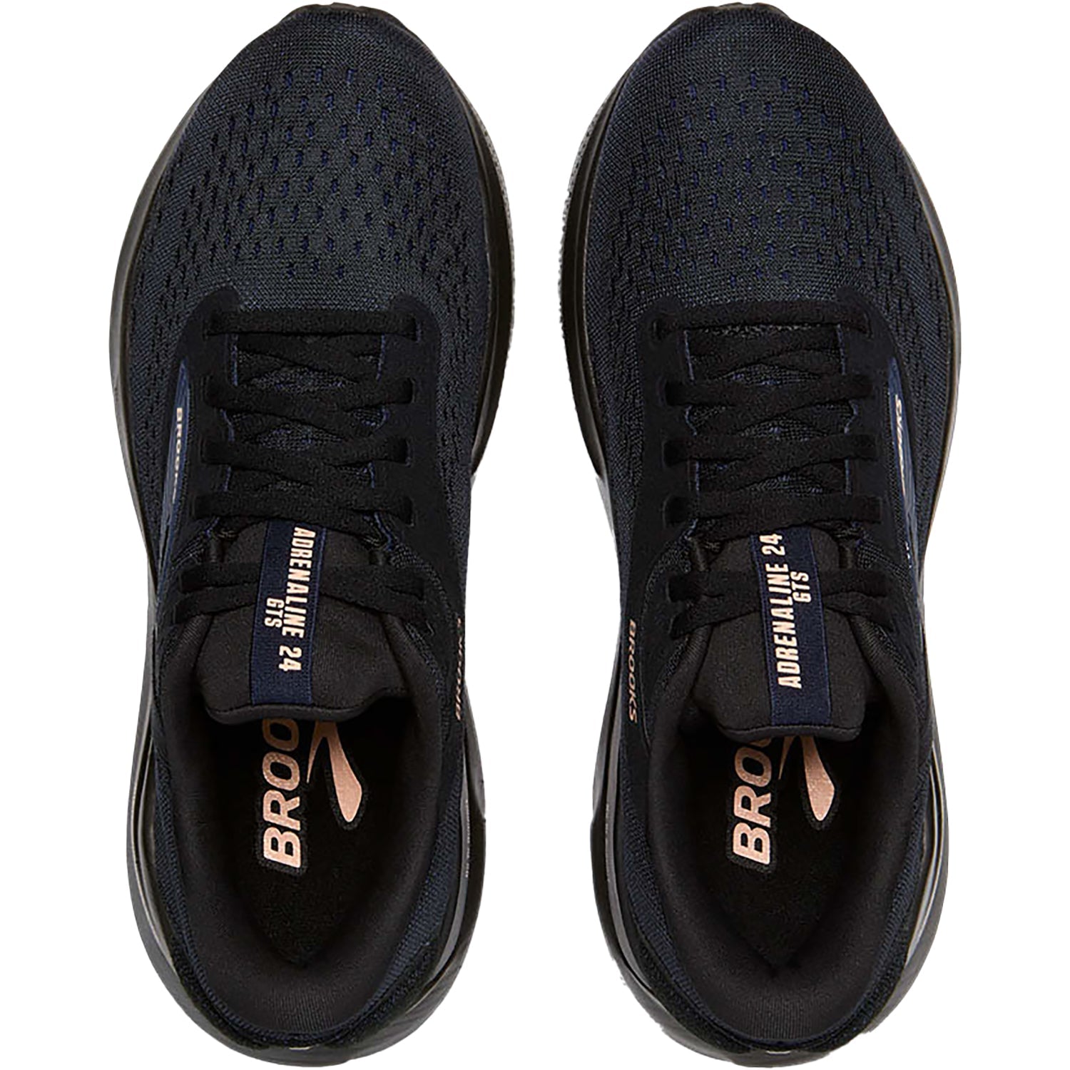 Brooks Adrenaline GTS 24 Stability (Stability Support) Women's Running Shoes Black/Peacoat/Peach Mesh