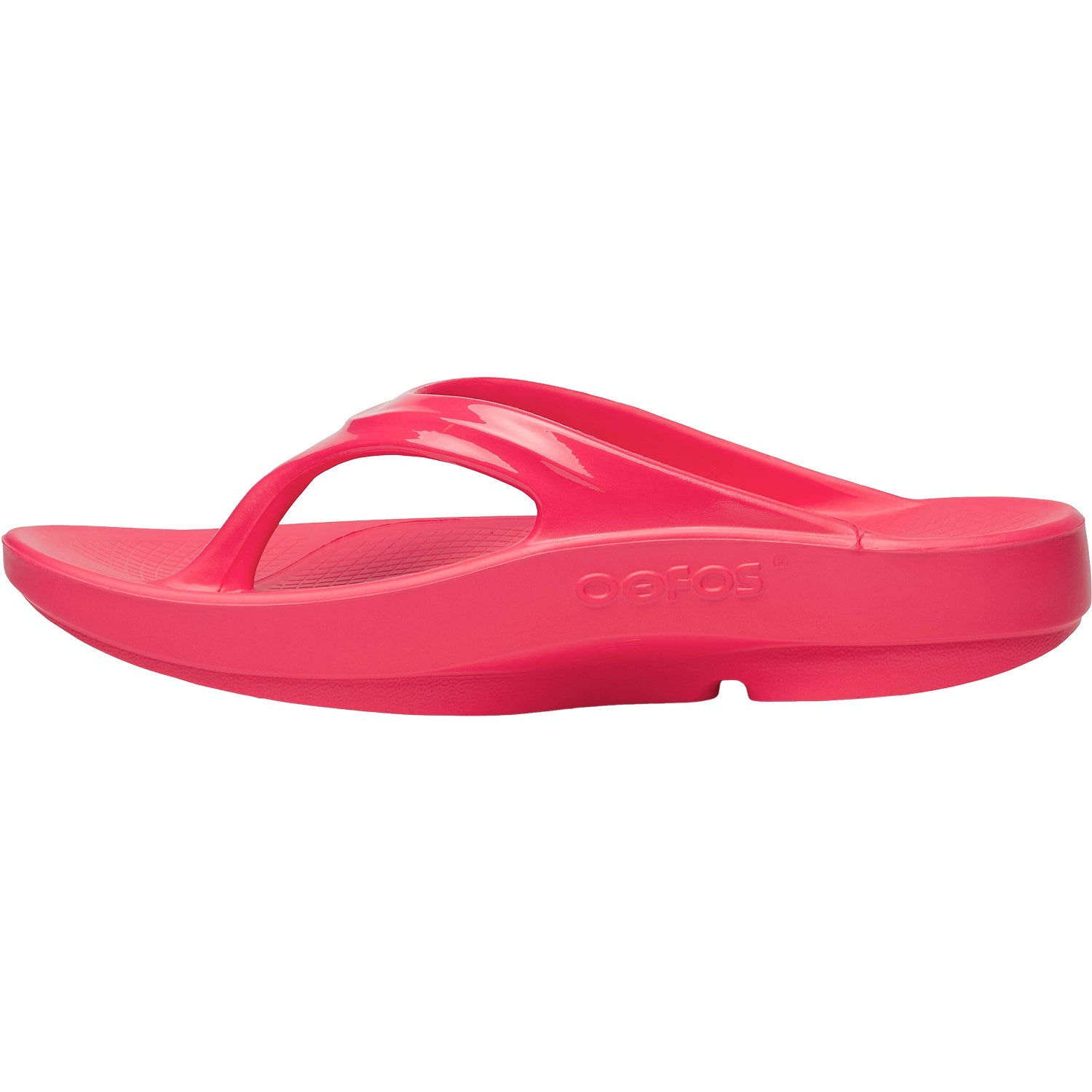 OOFOS OOlala Women's Recovery Sandals Neon Berry Synthetic