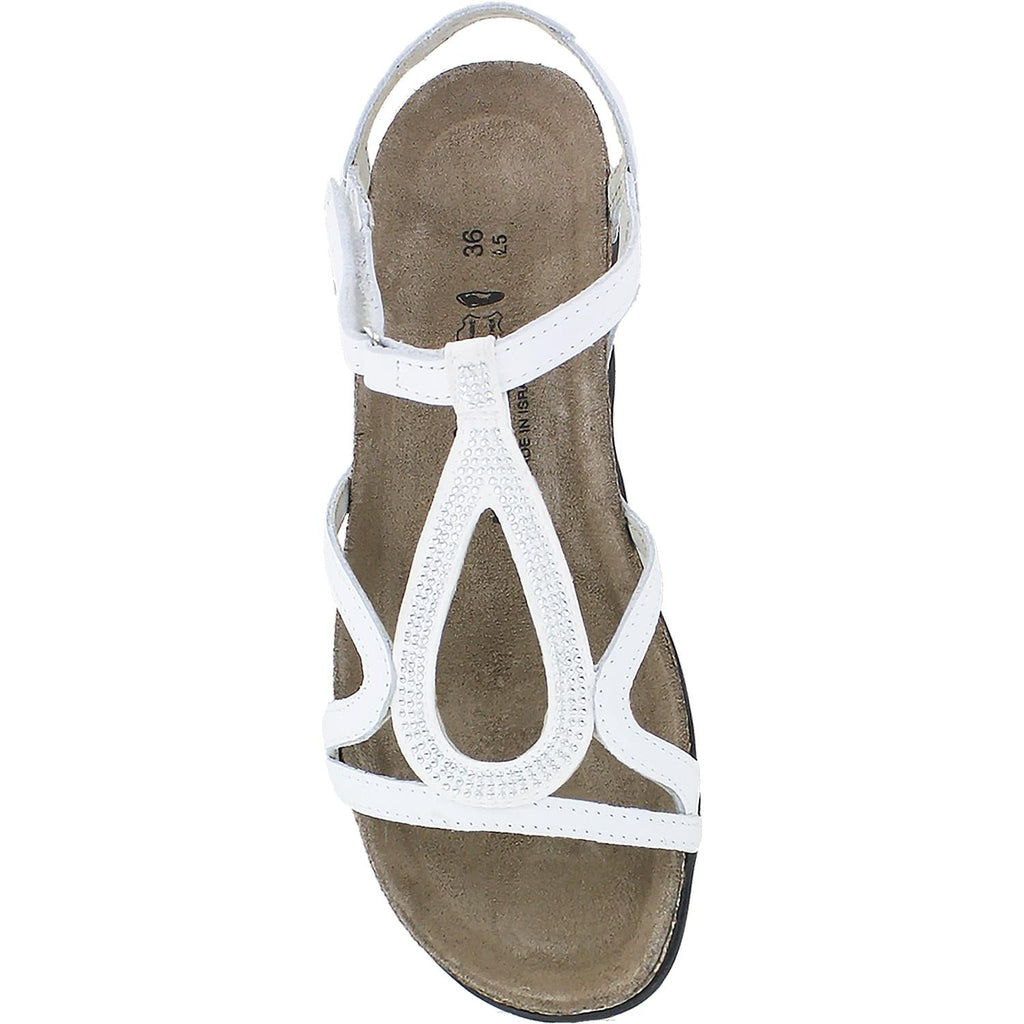 Naot Tamara Women's Strappy Sandals White Leather W/Silver Rivets