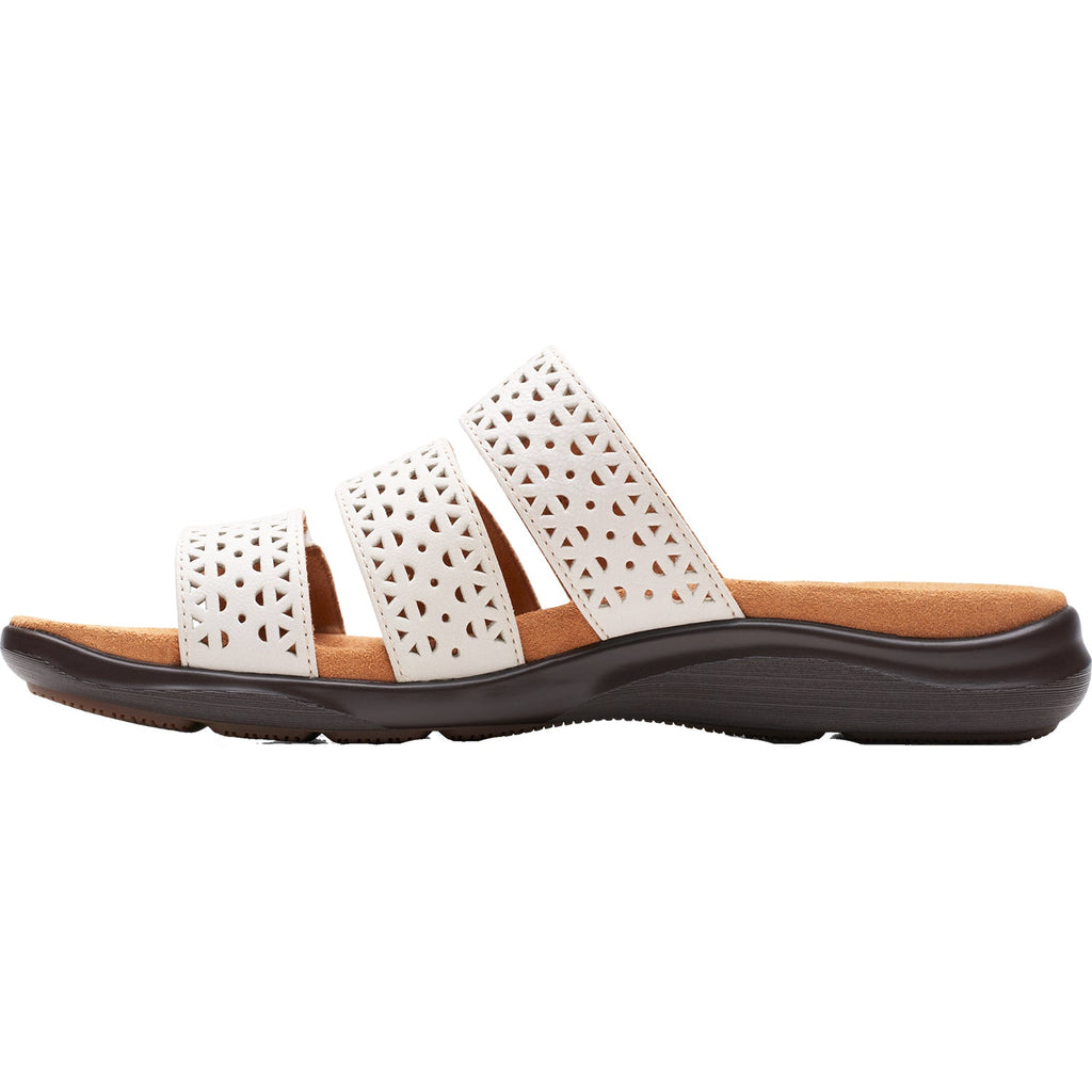 Clarks Kitly Walk Women's Slide Sandals White Leather