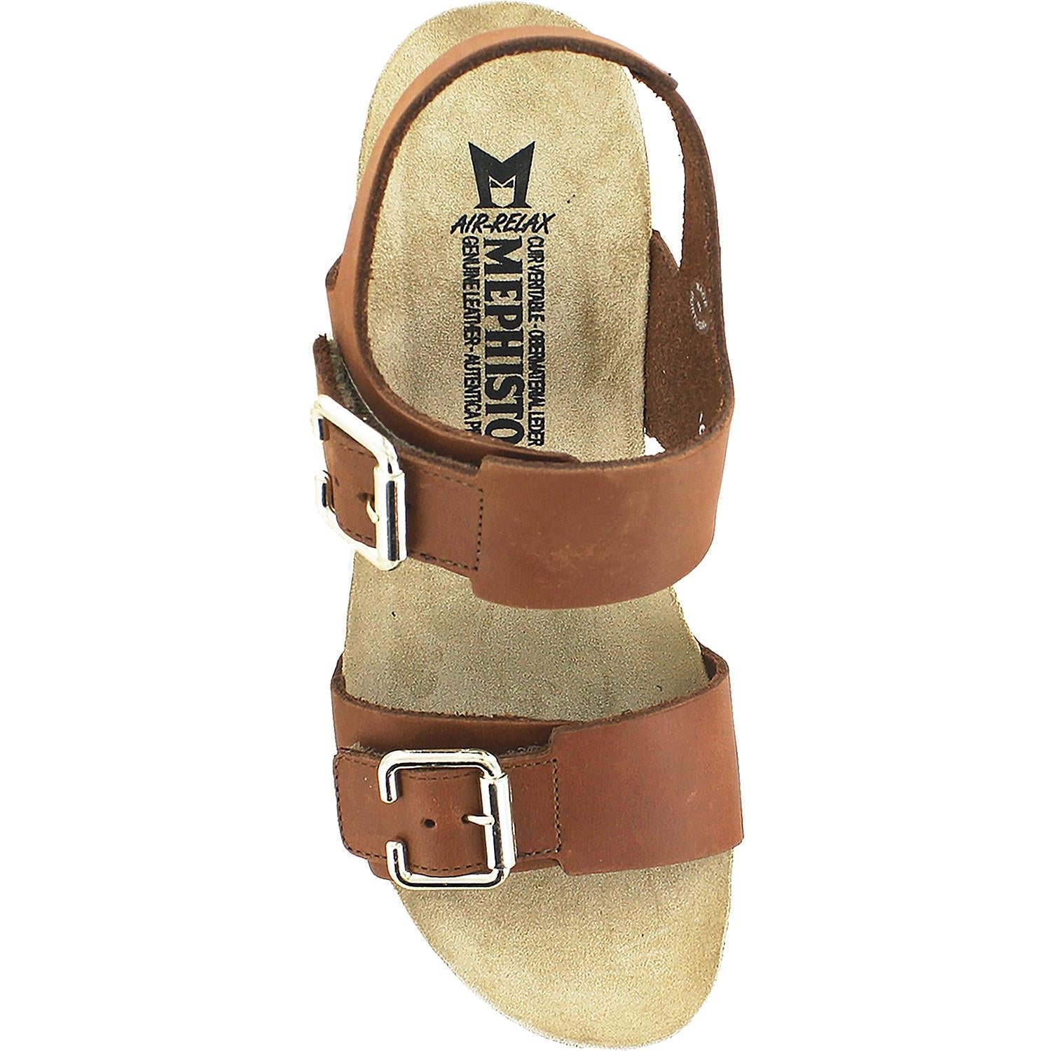 Mephisto Lissandra Women's Wedge Sandals Chestnut Leather