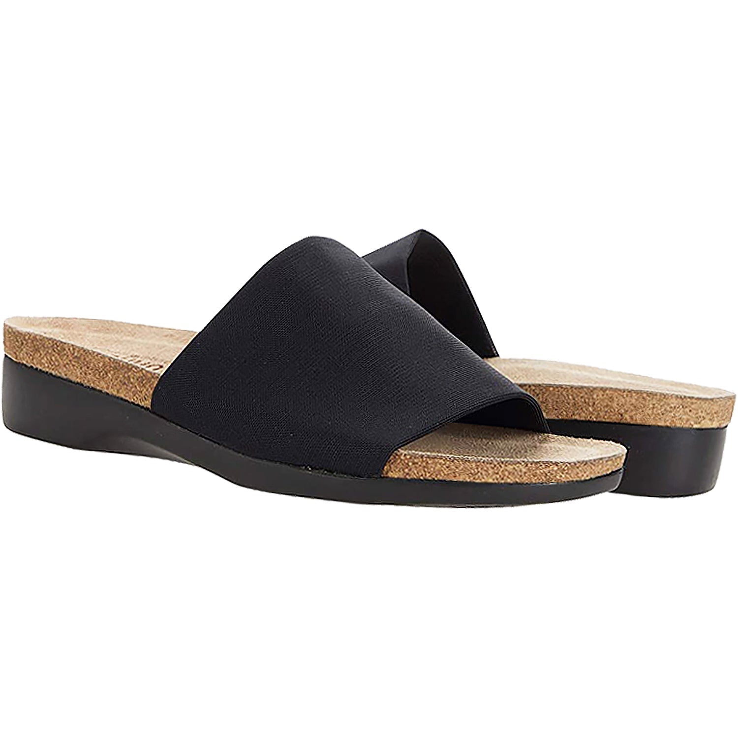 Munro Casita Women's Slide Sandals Black Stretch Fabric