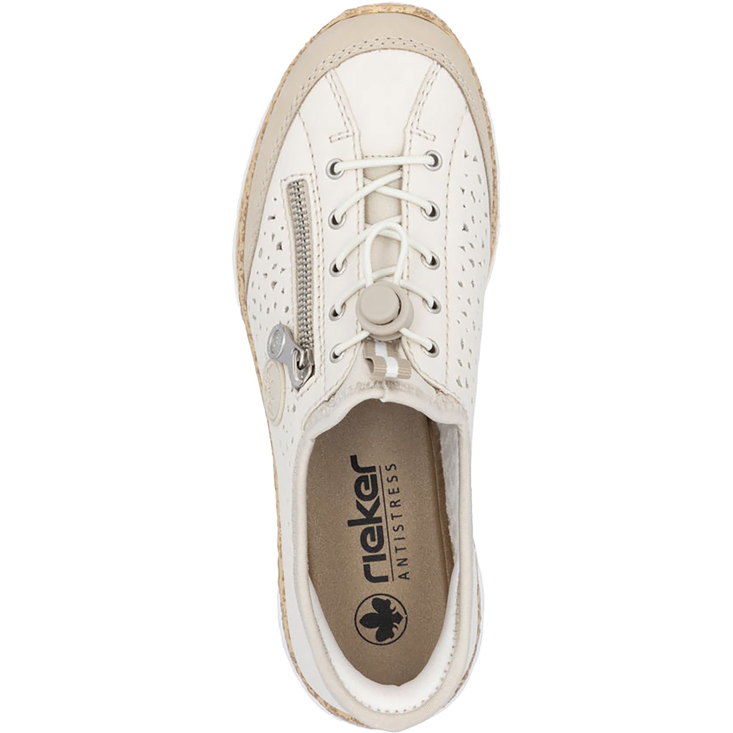 Rieker N42V3-60 Women's Slip Ons Sporty Perle/Porzellan Synthetic
