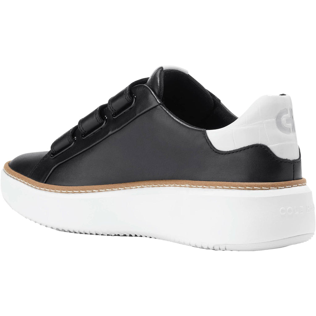 Cole Haan GrandPro Topspin Triple-Strap Women's Sneakers Black/Optic White Leather