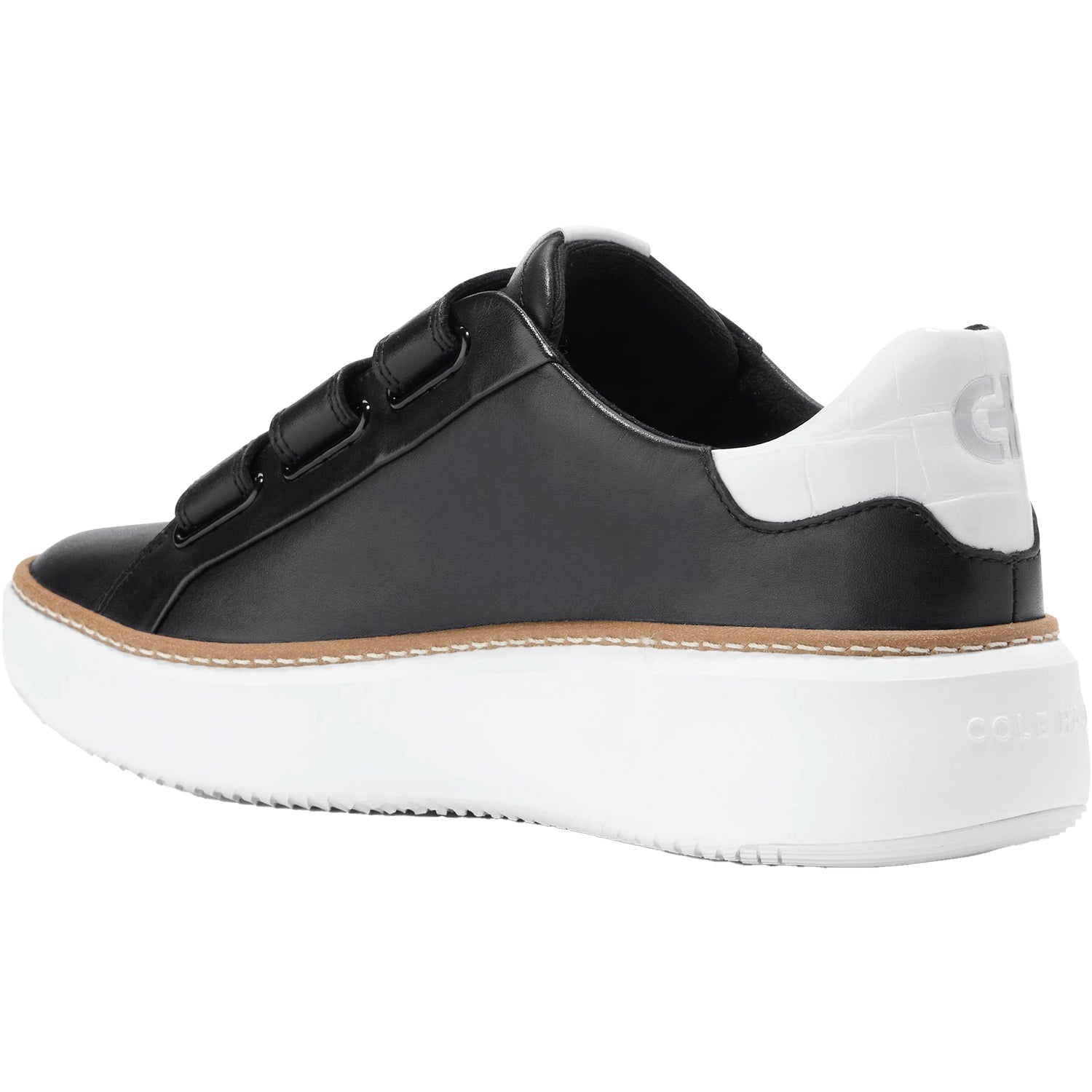 Cole Haan GrandPro Topspin Triple-Strap Women's Sneakers Black/Optic White Leather