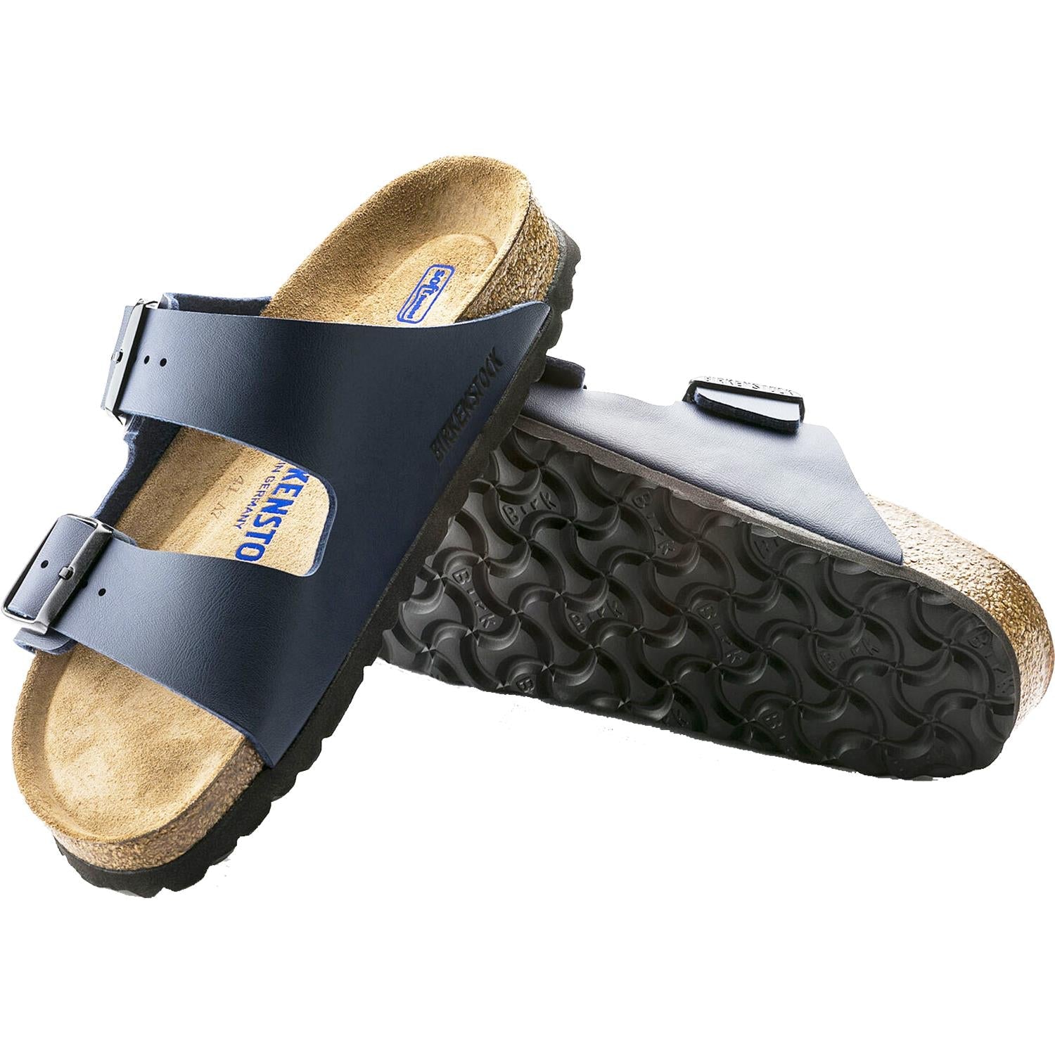 Birkenstock Arizona Soft Footbed Unisex Wellness Sandals Blue Birko-Flor