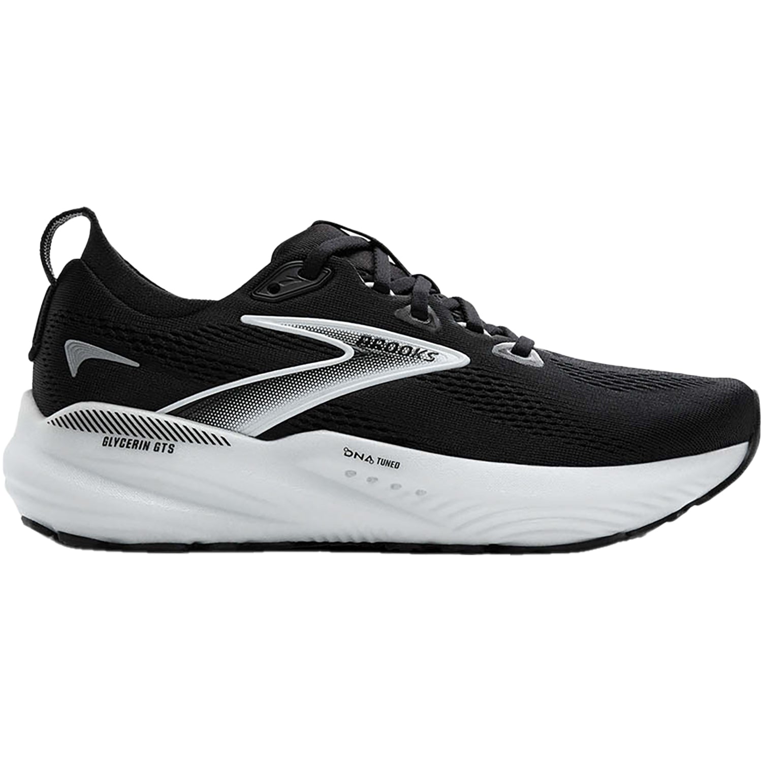 Brooks Glycerin GTS 22 (Neutral Support) (Stability Support) Women's Athletic Shoes Black/Grey/White Mesh