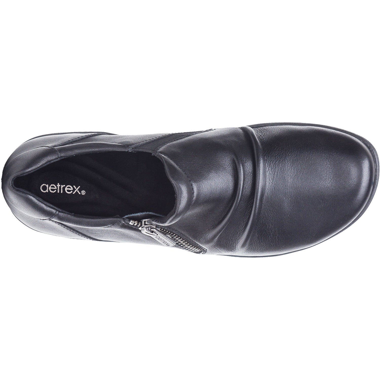 Aetrex Katie Women's Slip On Shoes Black Leather