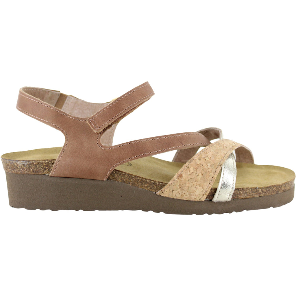 Naot Sophia Women's Sandals Latte Brown/Cork Lthr/Radiant Gold Leather