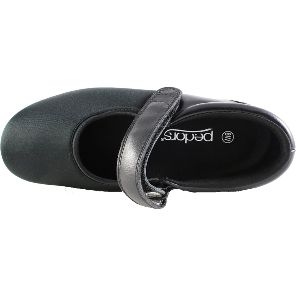 Pedors Mary Jane 500 Women's Diabetic Orthopedic Shoes Black Leather/Stretch