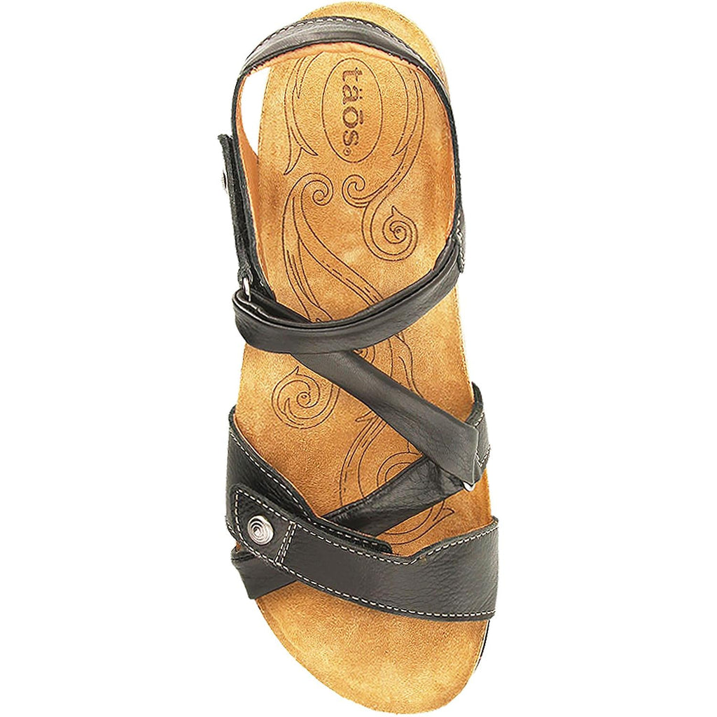 Taos Universe Women's Backstrap Sandals Black Leather