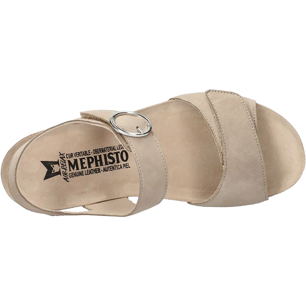 Mephisto Oriana Women's Wedge Sandals Warm Grey Velvet Leather