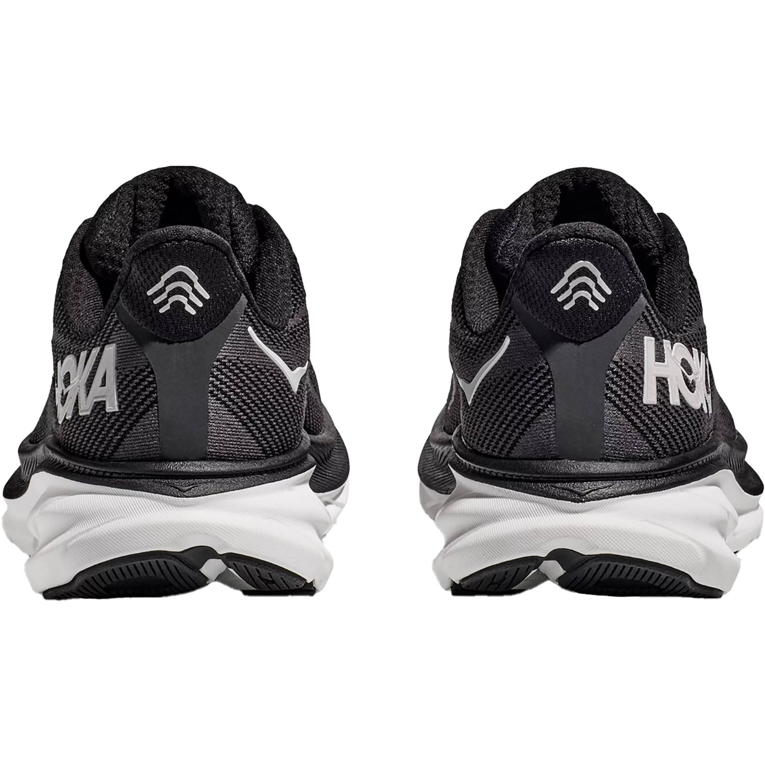 Hoka Clifton 9 (Neutral Support) Women's Road Running Shoes Black/White Mesh