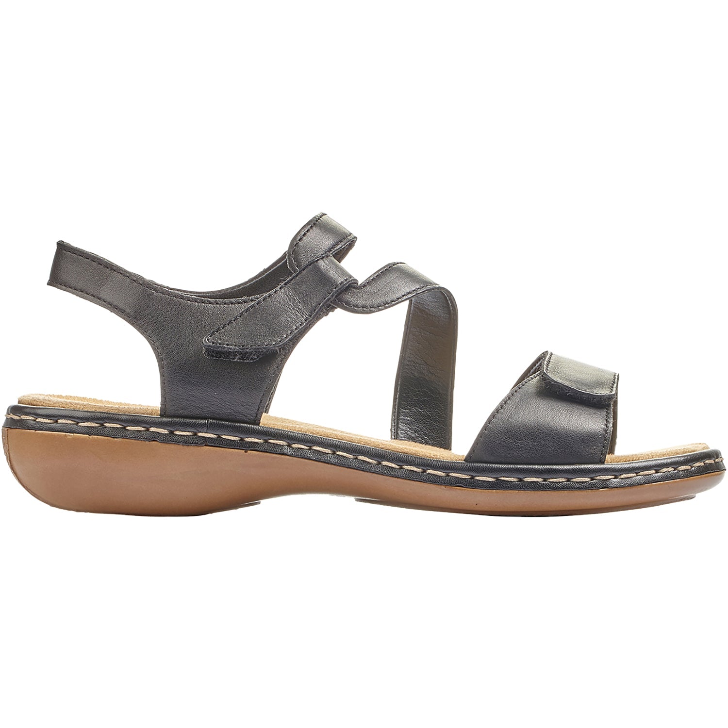 Rieker 659C7-00 Regina Women's Sandals Black Leather