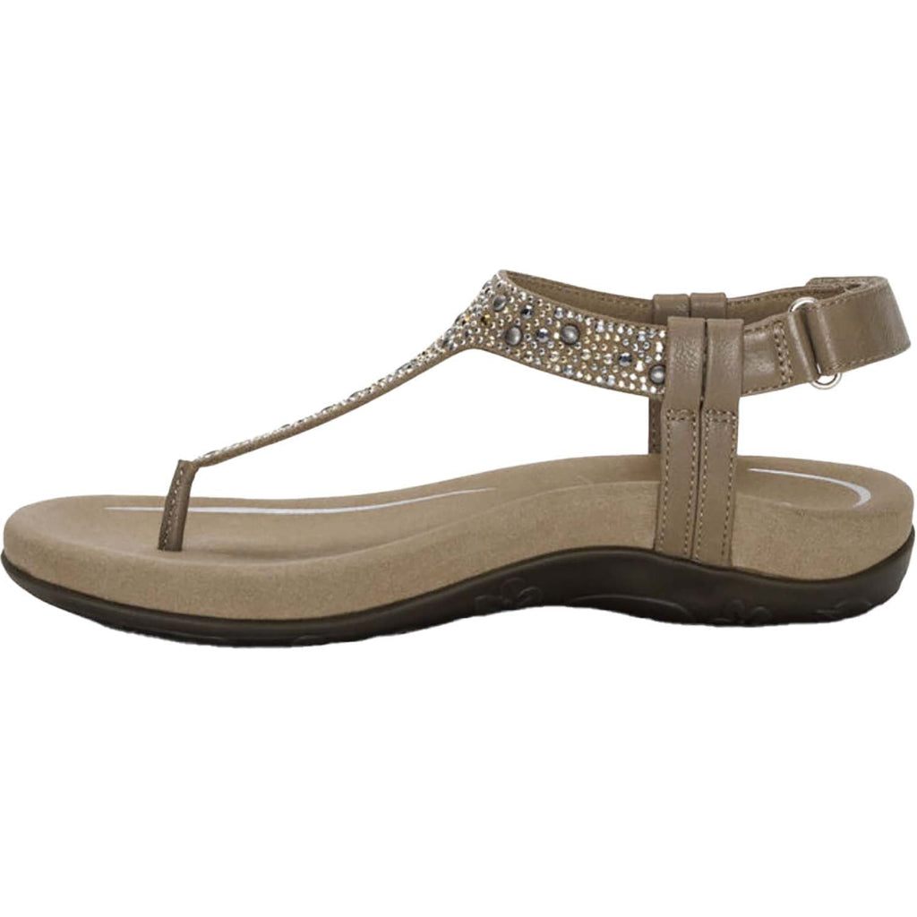 Aetrex Marni Women's Sandals Taupe With Embellishments Synthetic