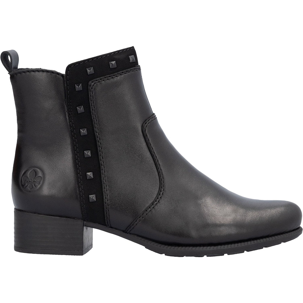 Rieker 78657-00 Women's Boots Black/Black/Black Leather