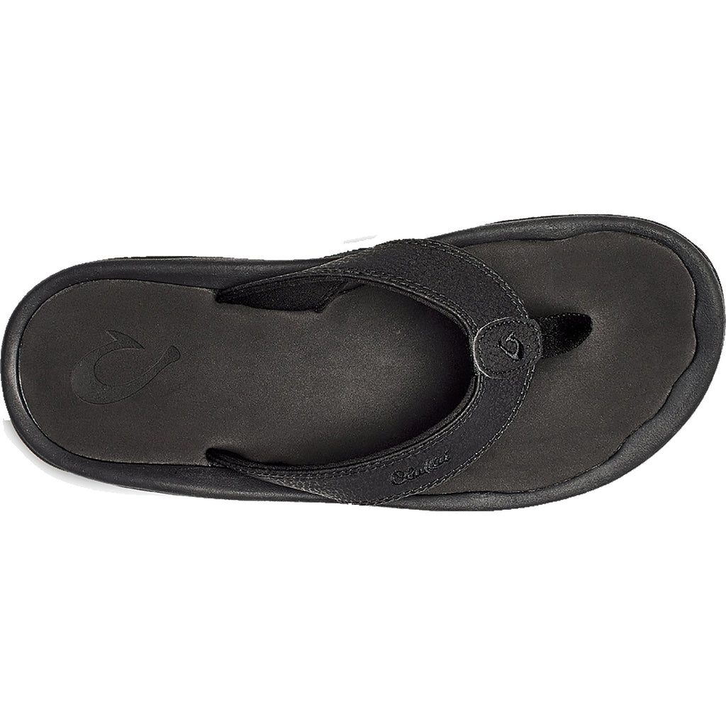 OluKai Ohana Men's Black Synthetic Leather
