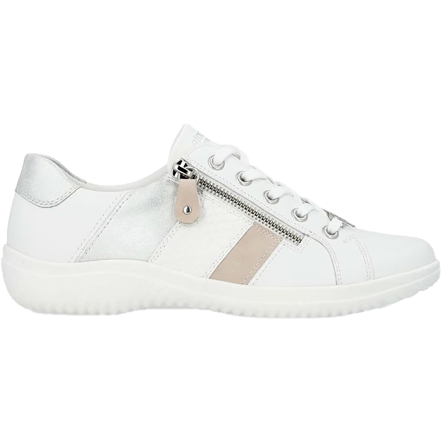 Remonte D1E00-81 Women's Sporty Lace Up Shoes Weiss/Rose/Ice Leather