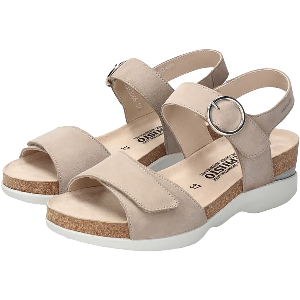 Mephisto Oriana Women's Wedge Sandals Warm Grey Velvet Leather