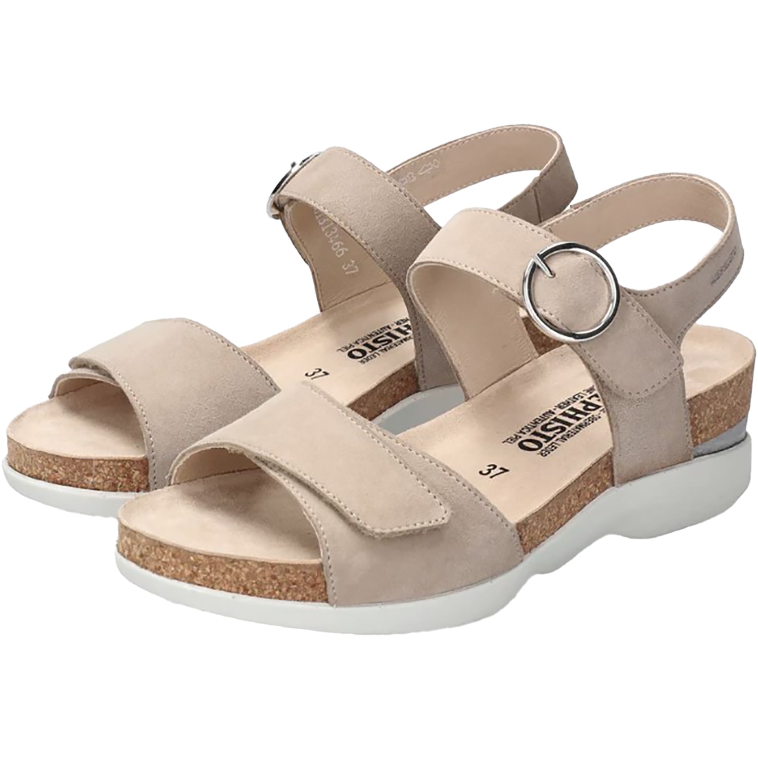 Mephisto Oriana Women's Wedge Sandals Warm Grey Velvet Leather
