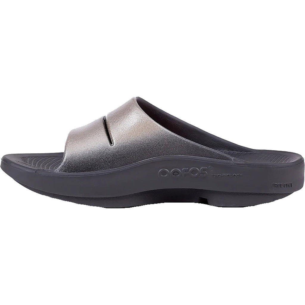 OOFOS OOahah Luxe Women's Recovery Slide Sandals Latte Synthetic