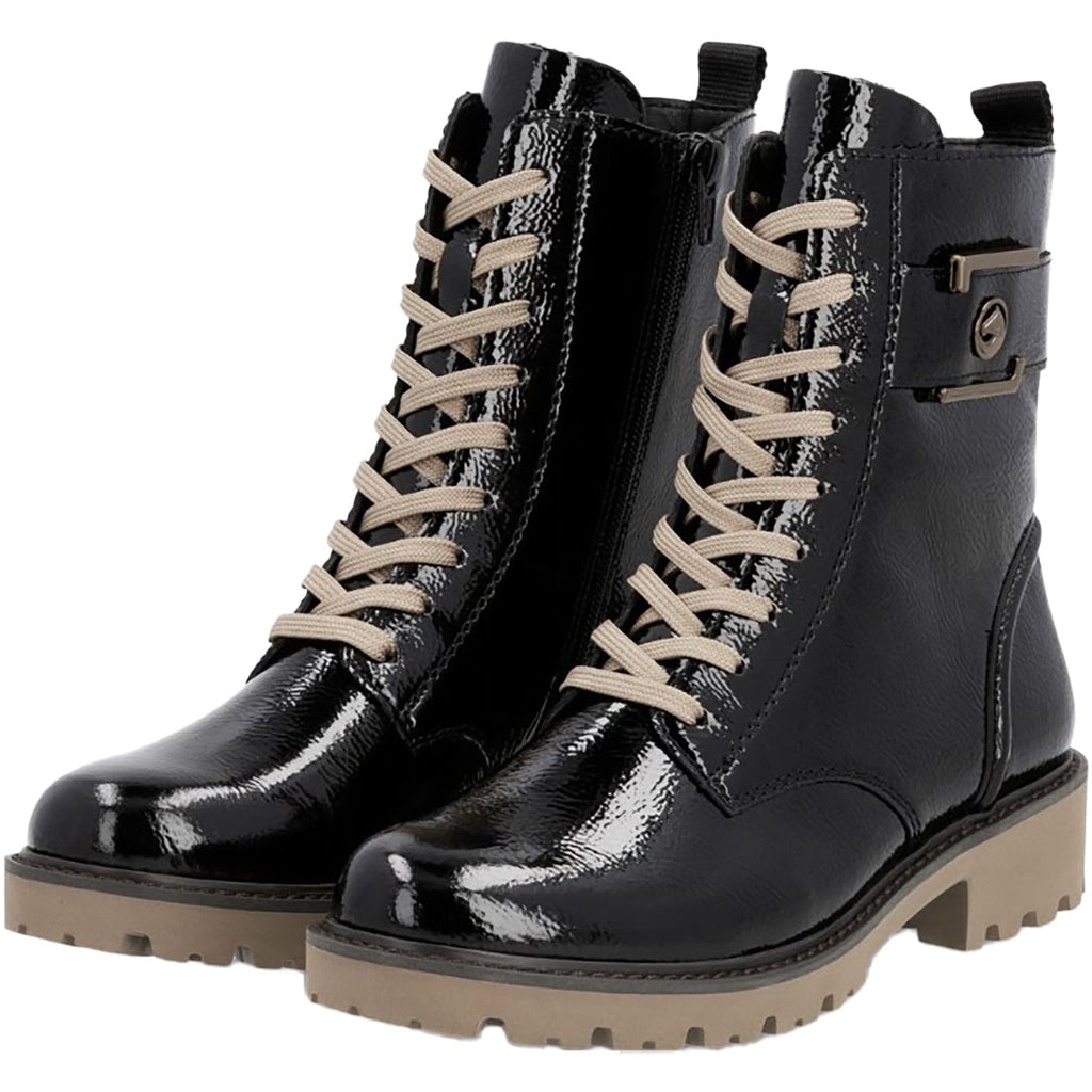 Remonte D8663-00 Women's Boots Black Crashlack Patent Leather