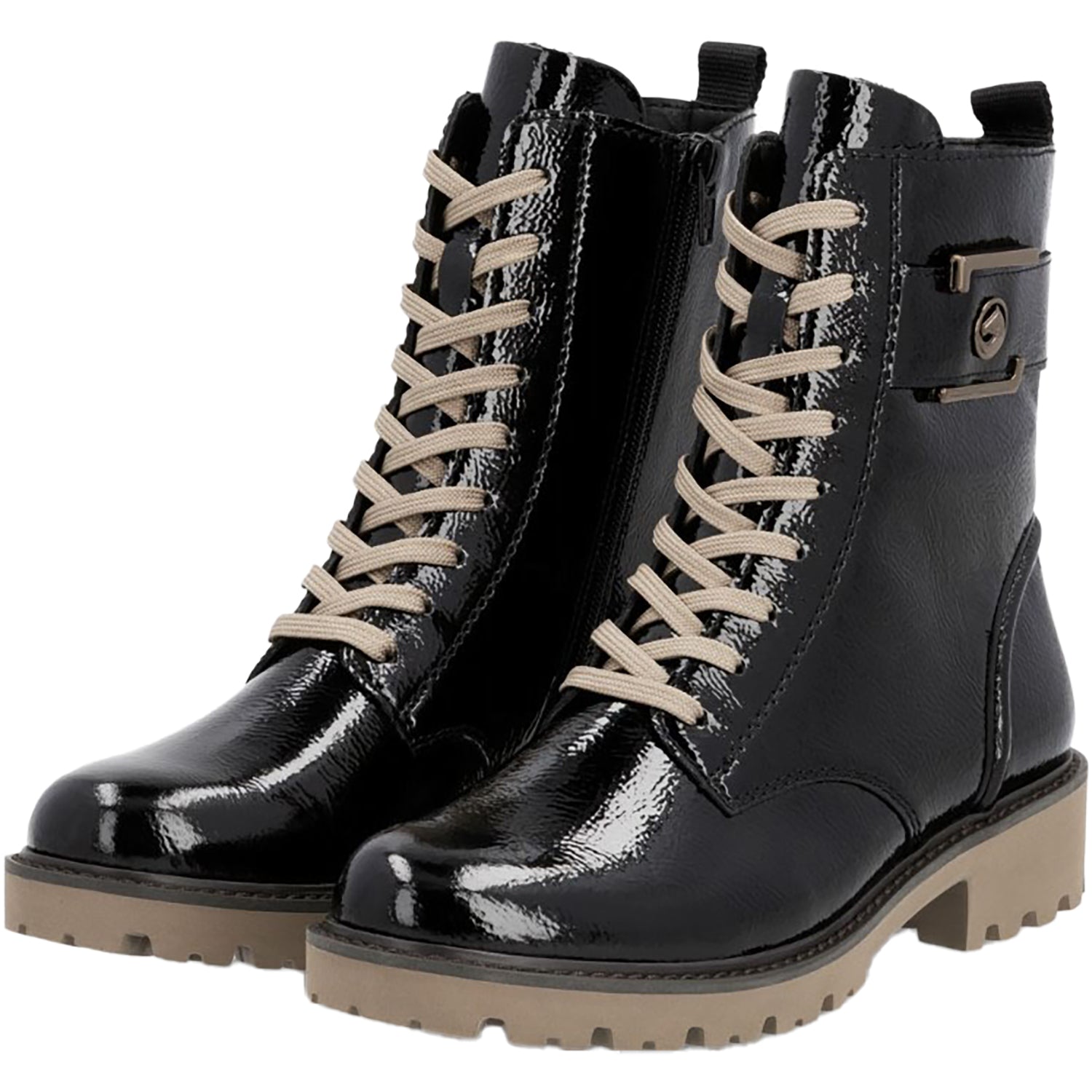 Remonte D8663-00 Women's Boots Black Crashlack Patent Leather