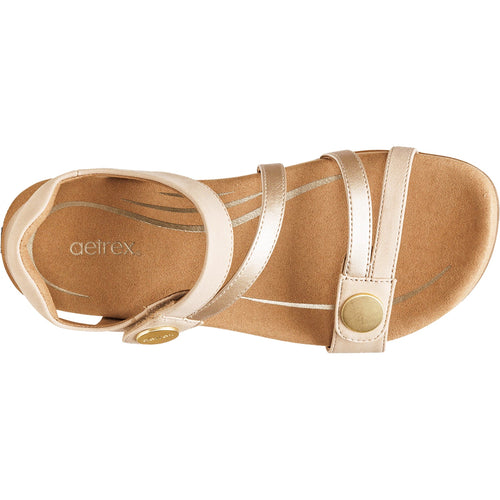 Aetrex Jess Women's Quarter Strap Sandals Tan Synthetic