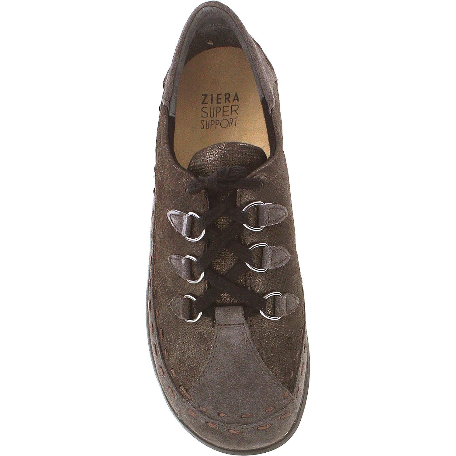 Ziera Allsorts Women's Walking Shoes Espresso Metallic Suede/Grig Nubuck