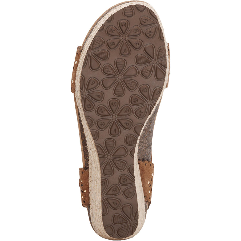 Aetrex Sydney Women's Wedge Sandals Scotch Cutout Suede