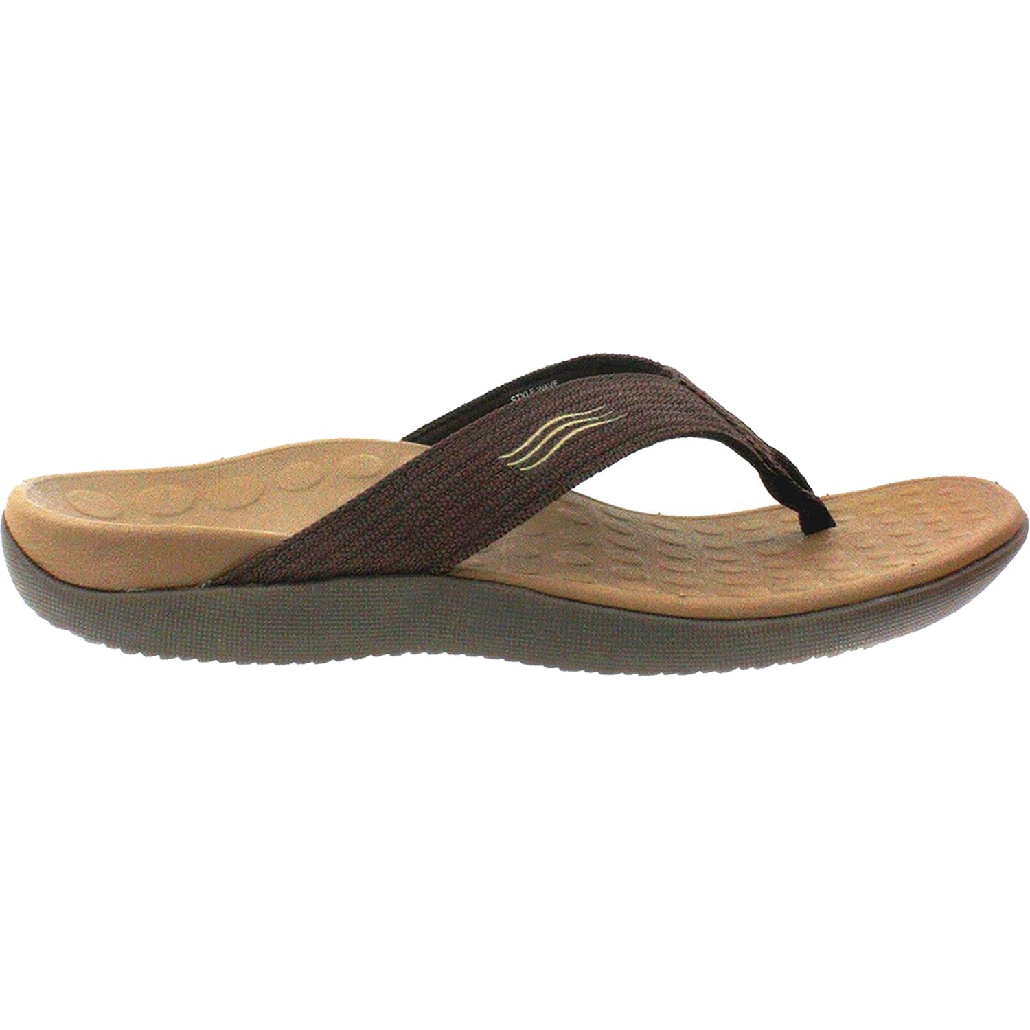 Vionic Wave Unisex Arch Support Thong Sandals Chocolate Synthetic